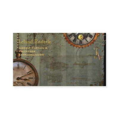 Steampunk Time Machine Business Profile Cards