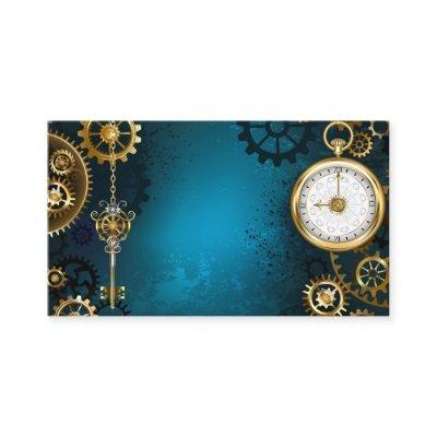 Steampunk turquoise Background with Gears