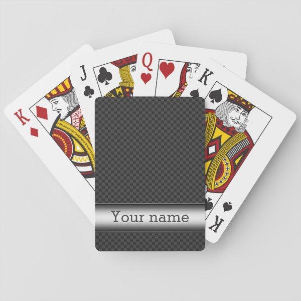 Steel striped carbon fiber playing cards