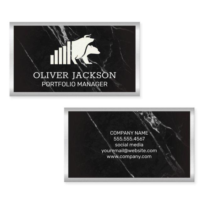 Stocks | Bull Bear Market Logo | Marble