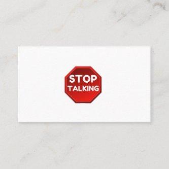 STOP TALKING SIGN
