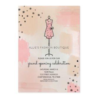 Store Opening Grand Opening Dress Form Pink Invitation