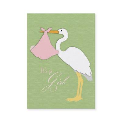 Stork Girl Reminder Card