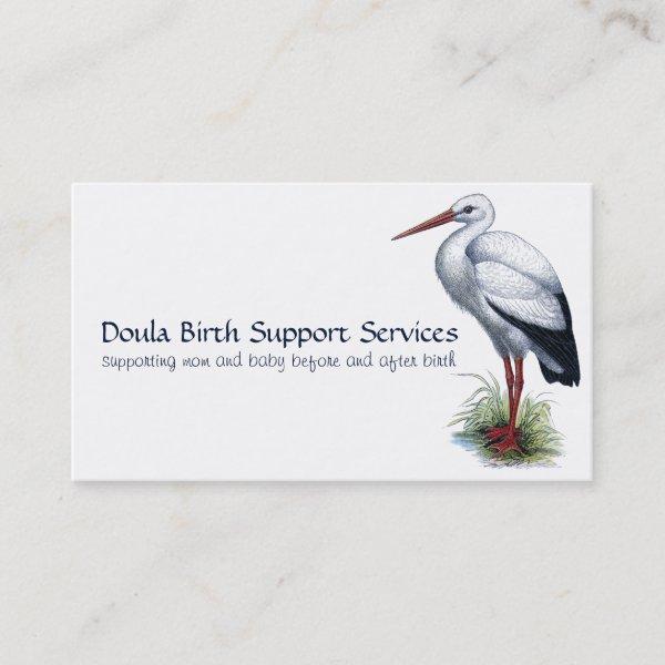 Stork Midwife Or Doula Birth Support Services Calling Card
