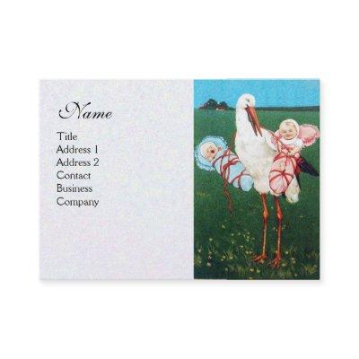 STORK TWIN BABY SHOWER , white pearl paper