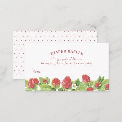 Strawberry Baby Shower Diaper Raffle Insert Card