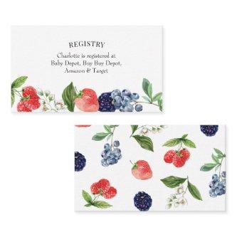 Strawberry Berry Baby Shower Registry Insert Card