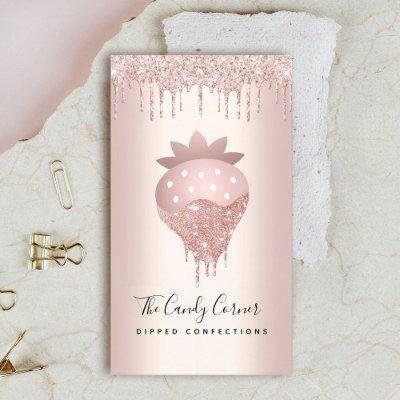 Strawberry Chocolate Confection Rose Gold Drips