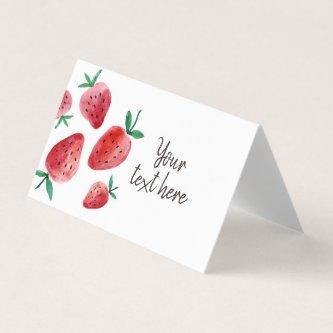 Strawberry Food Label Tent Berry Sweet Birthday Bu