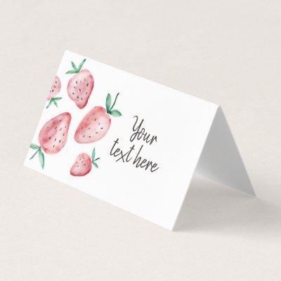 Strawberry Food Label Tent Berry Sweet Birthday Bu