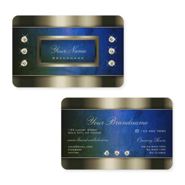 Striking Chrome Borders Green Blue Marble Pattern