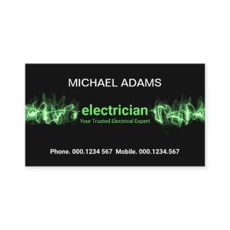 Striking Green Electric Lightning Wave Electrician