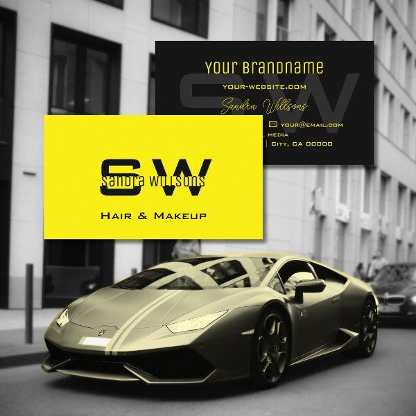 Striking Plain Yellow and Black Cool with Monogram
