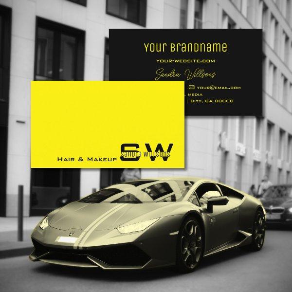 Striking Yellow and Black Simple with Monogram
