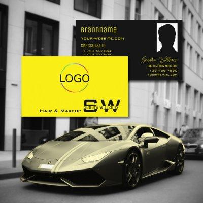 Striking Yellow Black with Monogram Logo and Photo