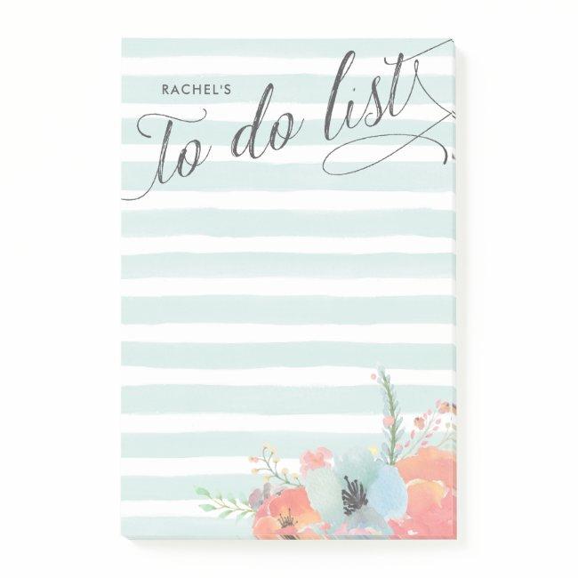 Stripe and Bloom Personalized To-Do List Post-it Notes