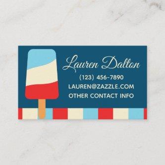 Striped Popsicles Business or Contact Cards