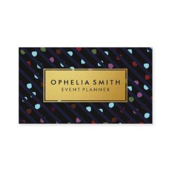 Stripes and Dots Faux Gold Frame