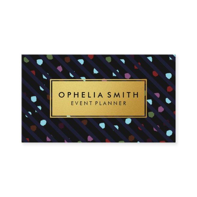 Stripes and Dots Faux Gold Frame