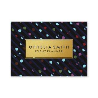 Stripes and Dots Faux Gold Frame