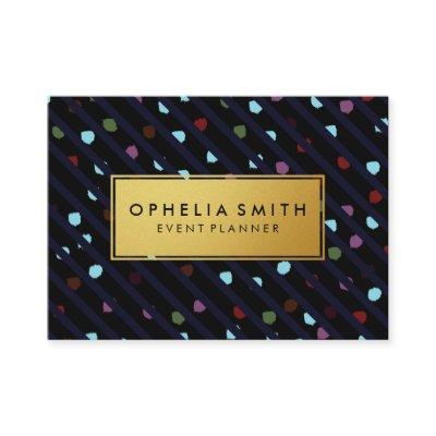 Stripes and Dots Faux Gold Frame