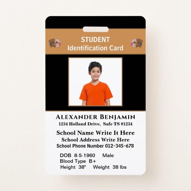 Student Photo School Id Identification Cards Badge