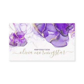 Stunning Amethyst Gold Accent Alcohol Ink