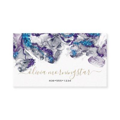 Stunning Amethyst Sapphire Gemstone Alcohol Ink