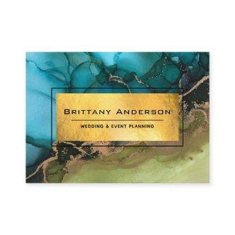 Stunning Gold Foil Black Teal Abstract Custom