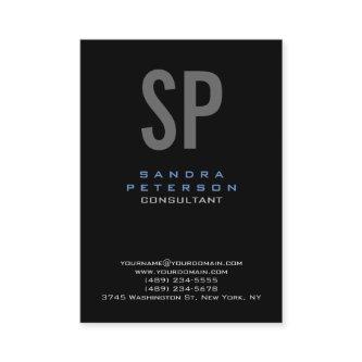 Style Black Blue Gray Monogram Modern Professional