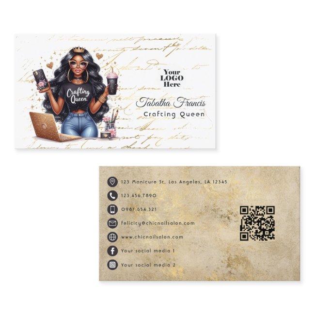 Stylish African American Crafting Queen Branding