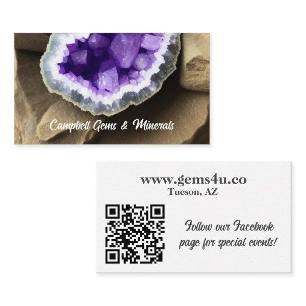 Stylish Amethyst Geode with QR Code