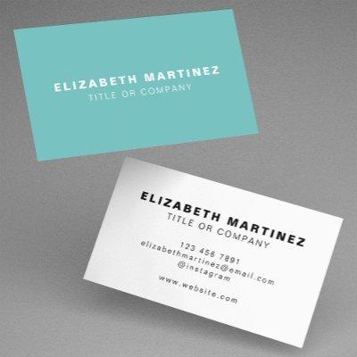 Stylish Aqua Turquoise Front and Back Personalized