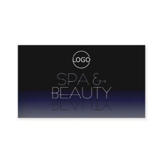 Stylish Black and Blue Chic Mirror Font with Logo