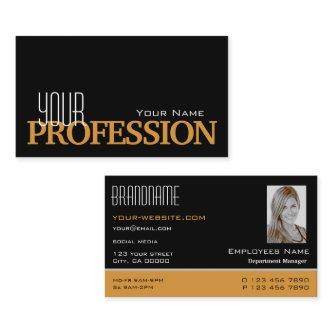 Stylish Black and Orange with Photo Professional