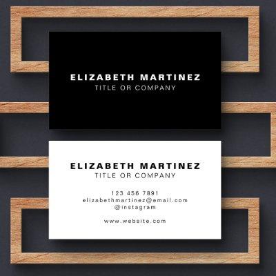 Stylish Black and White Modern Front and Back