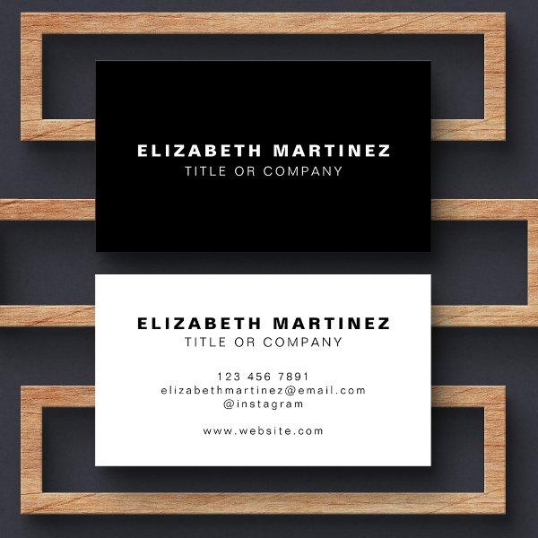 Stylish Black and White Modern Front and Back