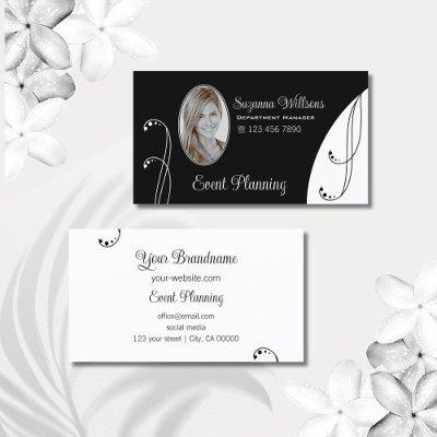 Stylish Black and White Ornate with Portrait Photo