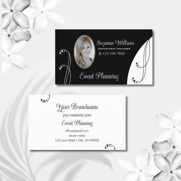 Stylish Black and White Ornate with Portrait Photo