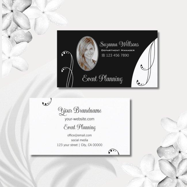 Stylish Black and White Ornate with Portrait Photo