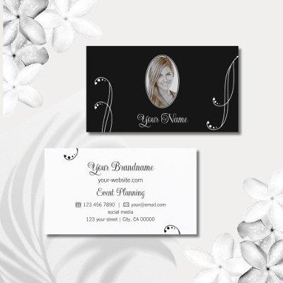 Stylish Black and White Ornate with Portrait Photo