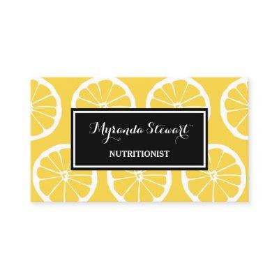 Stylish Black and Yellow Lemon Slices Nutritionist