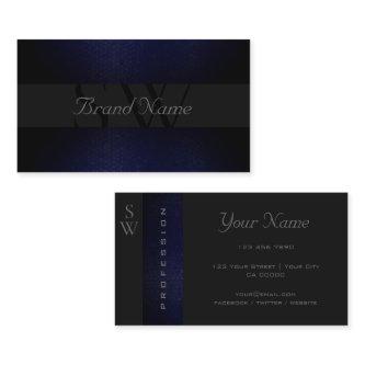 Stylish Black Dark Blue Gray Colors with Monogram