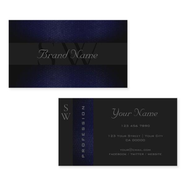 Stylish Black Dark Blue Gray Colors with Monogram