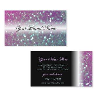 Stylish Black Pink Teal Sparkling Glitter Modern