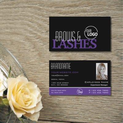 Stylish Black Purple Simple with Logo and Photo