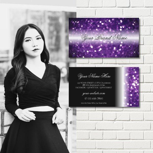 Stylish Black Purple Sparkling Glitter Glamorous