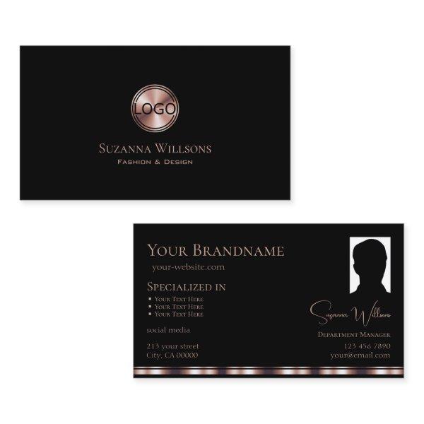 Stylish Black Rose Gold with Logo and Photo Modern
