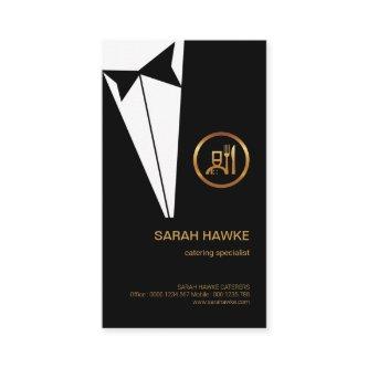 Stylish Black Tuxedo Gold Boutonniere Catering