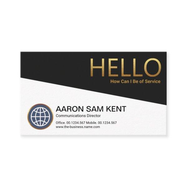 Stylish Black White Layers Gold Hello Entrepreneur